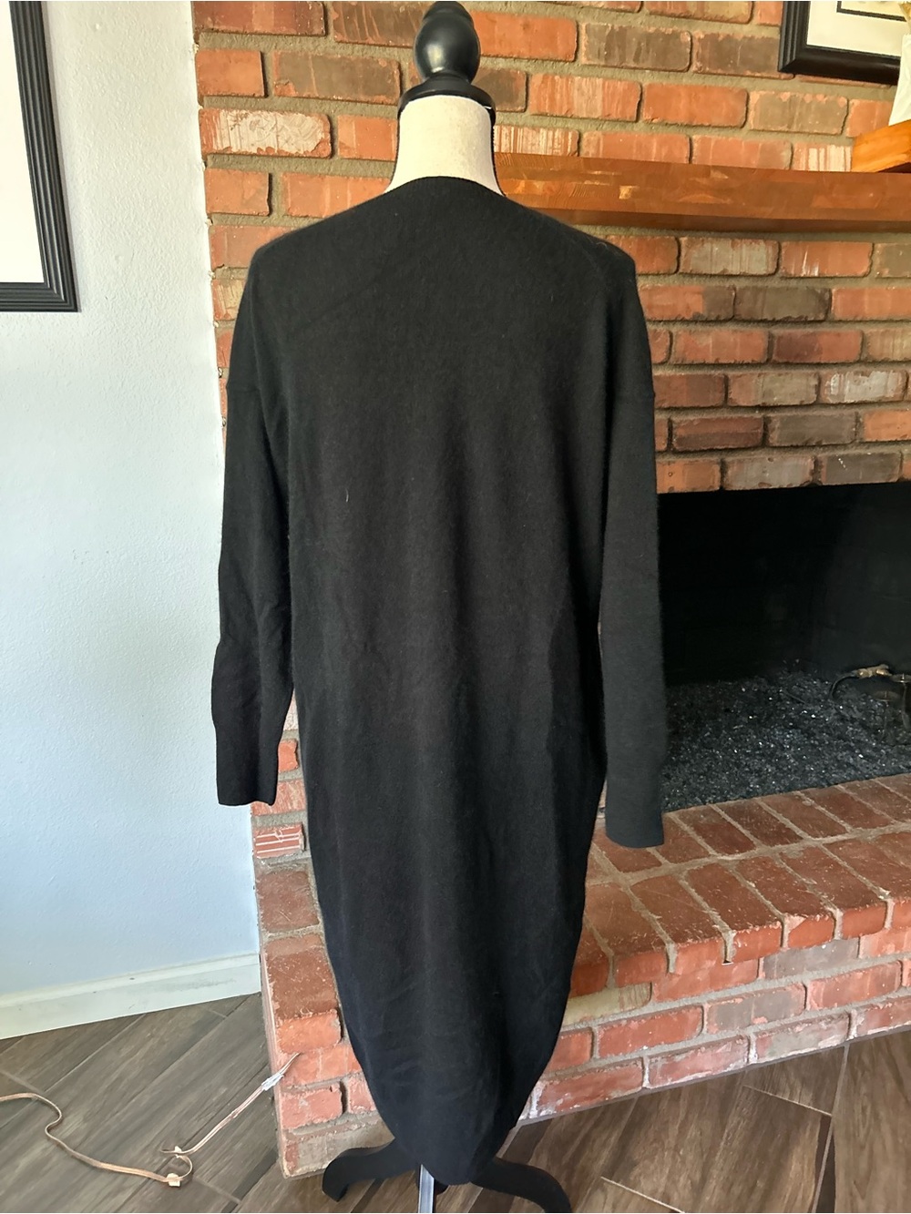C.T. Plage Racoon Wool Long Sleeve Midi Dress in Black Sz S/6 US - Picture 5 of 8